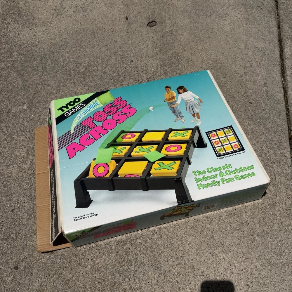 1993 Tyco Toss Across Game Bean Bag Indoor Outdoor 7090 Tic-Tac-Toe With 5 Bags